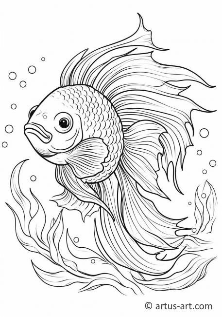 Awesome Betta fish Coloring Page